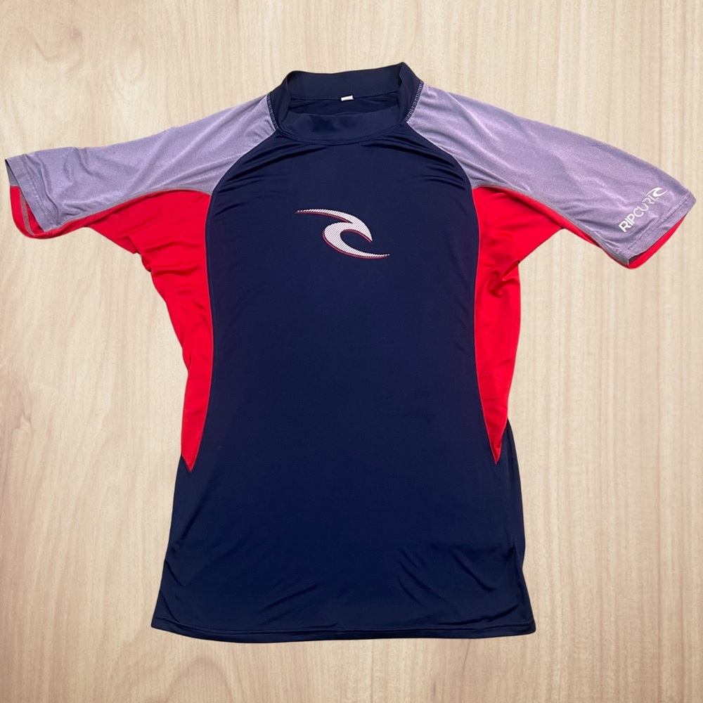 Rip Curl Navy and Red Rash Guard